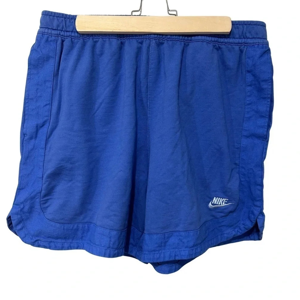 NEW NIKE Sportwear Essential French Terry Shorts Blue SZ  Large Athletic Wear